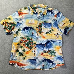 American Eagle Shirt Mens XXL Tall Beach Lightweight Short Sleeve Surfing